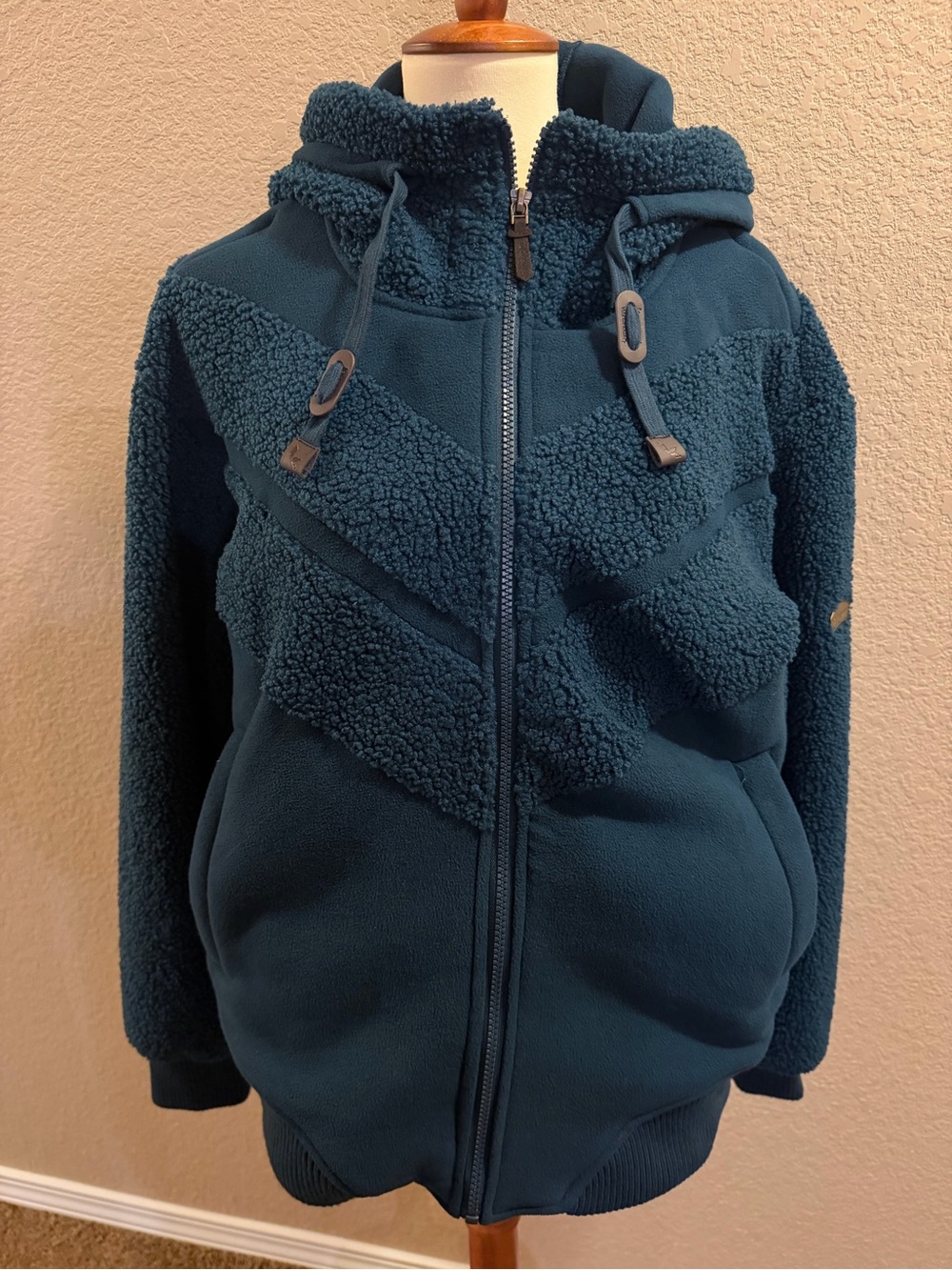 Koolaburra Teal Sherpa Zip Hoodie Jacket